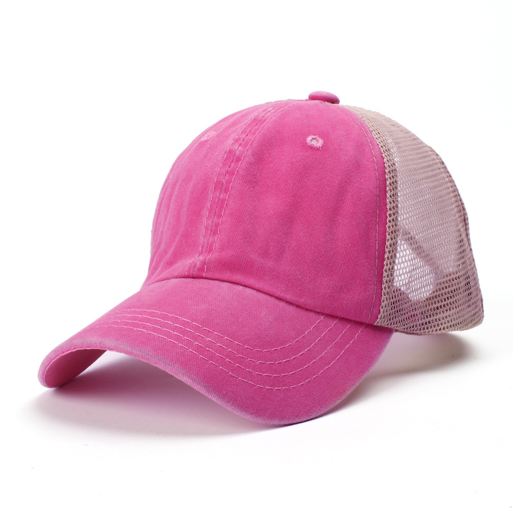 Casquettes de Baseball pour hommes | Casquettes unisexe femmes extérieur, chapeaux coton de chapeaux Patchwork maille réglable Hip Hop casquette décontracté: Rouge