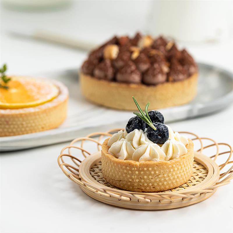 Tart Ring Stainless Steel Tartlet Mold Circle Cutter Pie Ring Heat-Resistant Perforated Cake Mousse Molds Tart Pastry