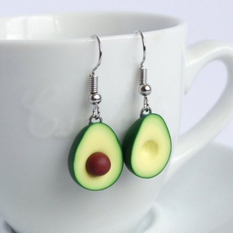 Grün Miniatur Avocado Baumeln Ohrringe Lebensmittel Superfood Lustige Ohrringe Für Frauen Schmuck: Default Title