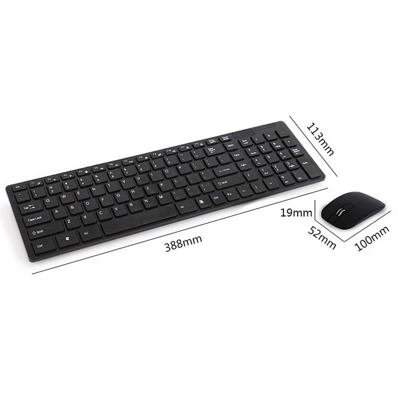 Gaming Keyboard Mouse Combo Wireless 2.4G Ultra Slim Mute Keyboard Mice Set for PC Laptop Desktop DOM668