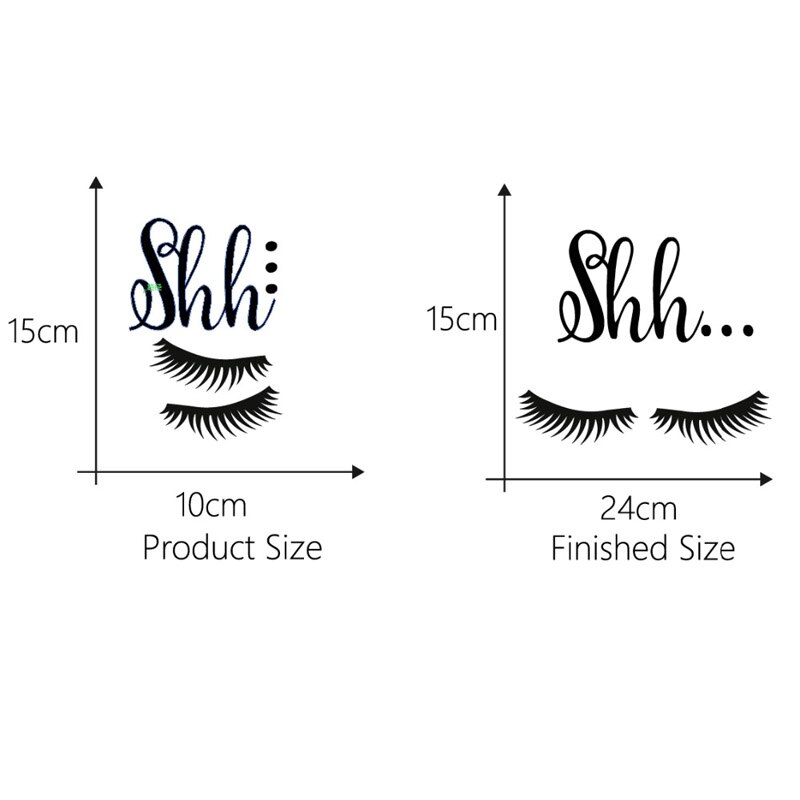 Adesivo de parede removível para cílios, 2 peças, faça você mesmo, estampa de cílios, para meninas, quarto, porta, sofá, decoração de casa, arte, decalque mural: 1PC Black