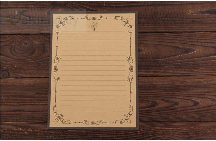 80sheets Vintage Kraft Letter Paper European Style Writing Paper Office School Stationery supplies