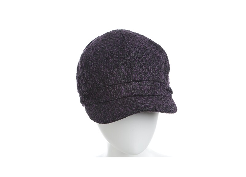 Zeitungsjunge Kappen für männer und frauen Gestrickte woll Zeitungsjunge Mütze Herbst Winter unisex Achteckige Hüte: LILA