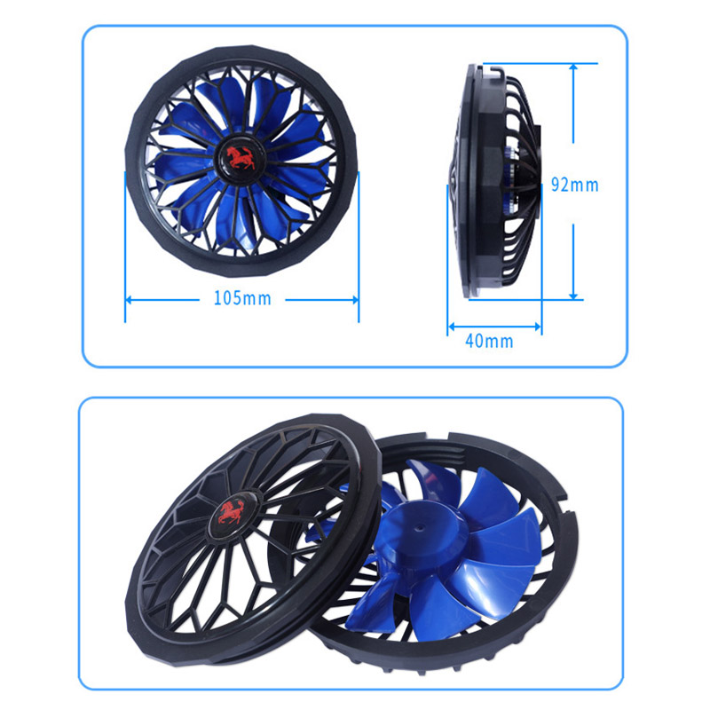 Dispositivo di raffreddamento per indumenti aria condizionata tuta ventola di ricambio sistema di ventilazione per abbigliamento componenti modificati con controllore USB