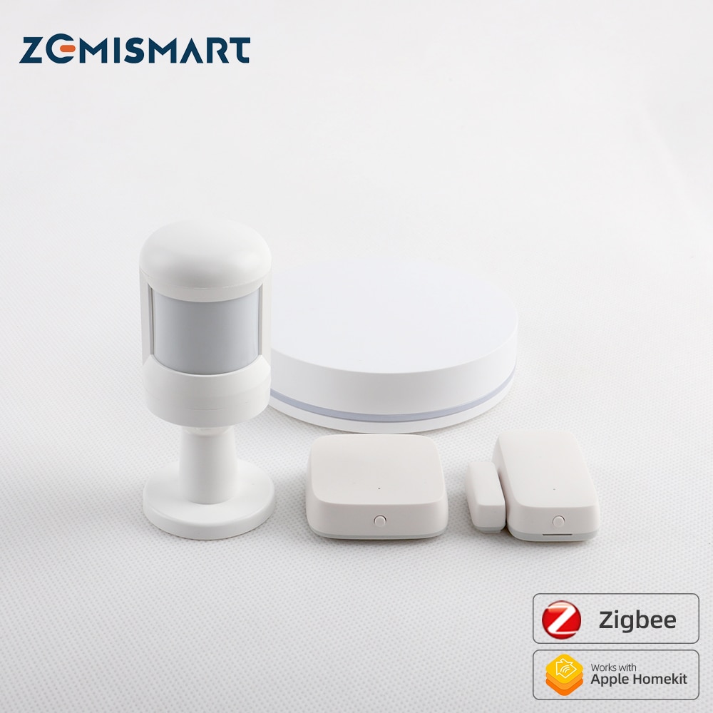 ZemiSmart-Sensor inteligente HomeKit Zigbee Hub, Sensor PIR para puerta y ventana, Sensor de temperatura y humedad, Kit de Sensor de ZMHK-01Homekit