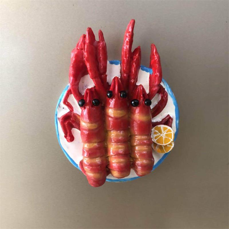 Seafood Fridge Magnet Crayfish Crab Shellfish Refrigerator Magnets Souvenir DIY Kitchen Magnet Sticker Kid Children Toy