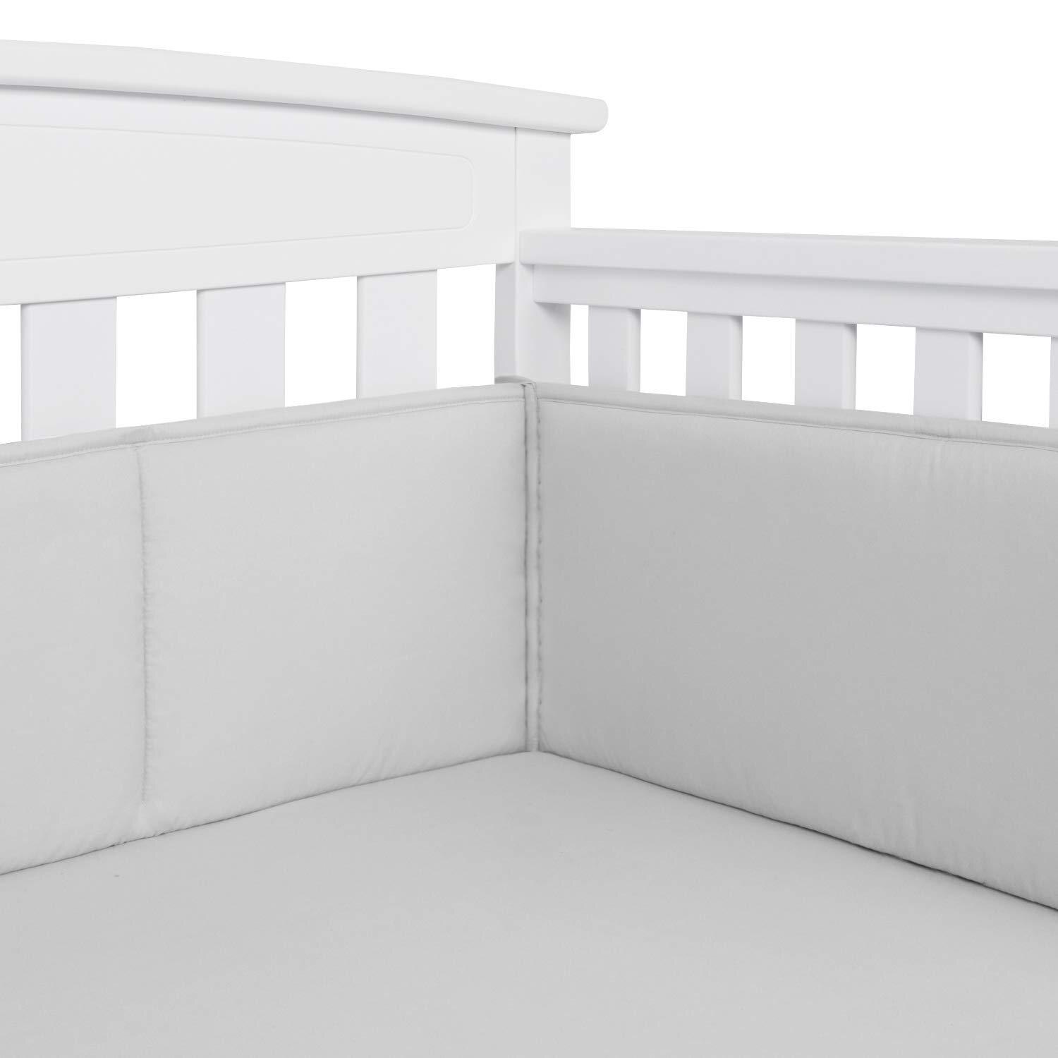 Breathable baby breathable mesh crib liner for mother and baby, 4 panels and protector for cot: 2 68.6x24.1cm