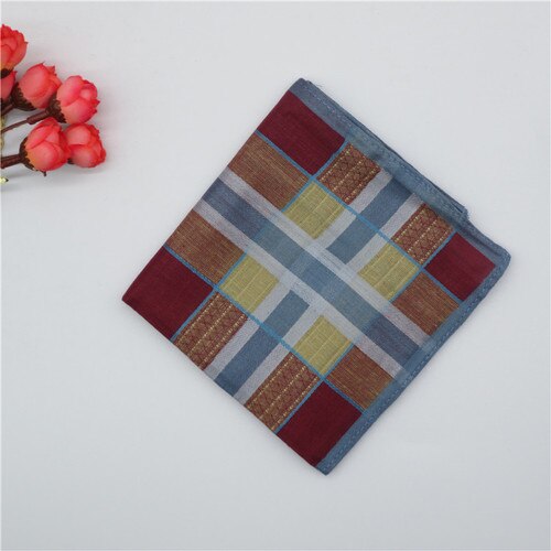 Lommetørklæder kvinder retro plaid blødt bomuld enkel dame tørre sved firkantet håndklæde trendy fritid dame lommetørklæde: 7