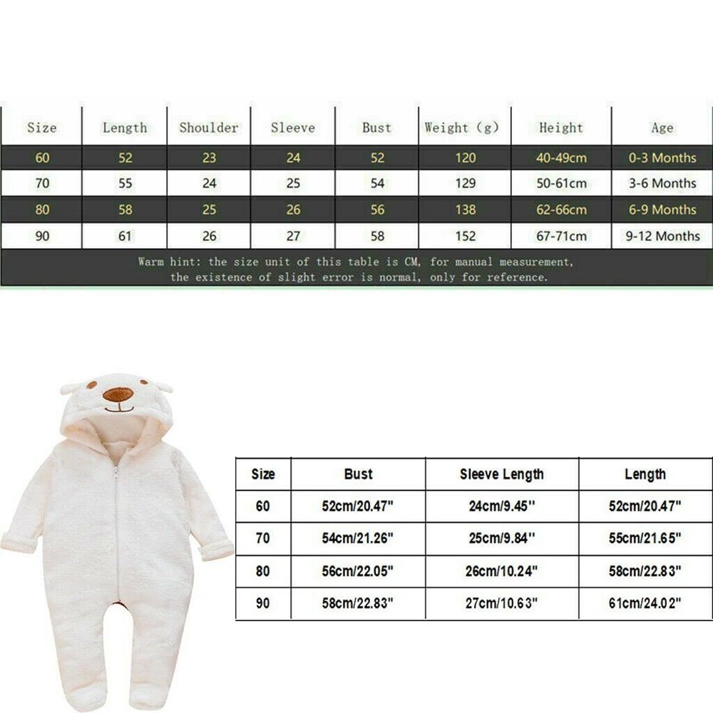 Warm Boy Girl Kids Infant body Bear pagliaccetto con cappuccio abiti invernali tuta per bambini abbigliamento abbigliamento