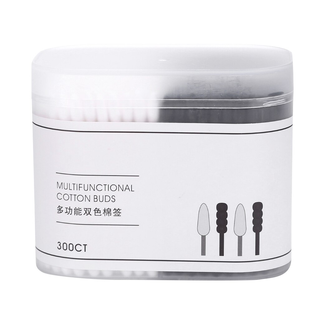 300 Uds desechables hisopo de algodón, oído, Nariz limpia palos de belleza cosméticos salud joyas oído limpio palos brotes Punta de algodón cabezas de hisopo: 300pcs 01