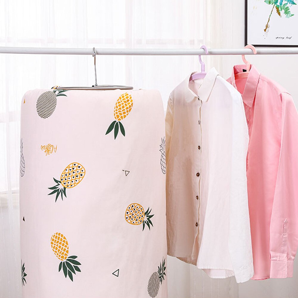 Multifunksjon quilt ark henger rustfritt stål roterende tørkestativ spar plass teppe henger utendørs hjem balkong henger