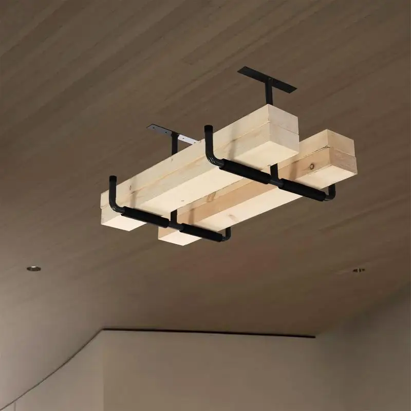 2PC soffitto cremagliera lo scaffale T-a forma di in testa box auto Deposito cremagliera pesante dovere appendiabiti per box auto giardino utensili Pala rastrello Organizer