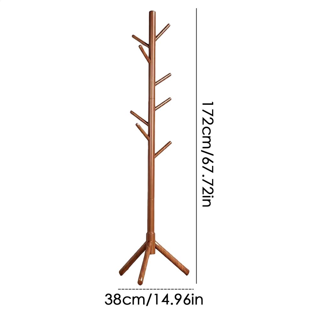 Perchero de árbol de madera para colgar en el suelo, perchero para ropa, soporte para sombrero para dormitorio, estante de secado para muebles para el hogar con 8 ganchos: Azul