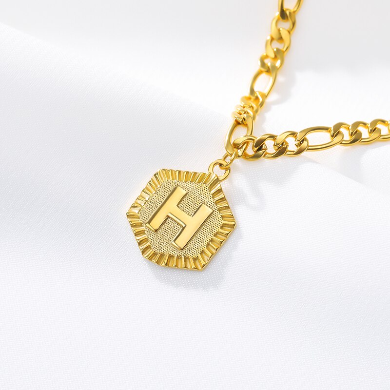 Hexagon A-Z knapp Initial Fußkettchen Für Frauen Gold Edelstahl Fuß Kette Weibliche Knöchel Armbinde Auf sterben Bein Schmuck: H