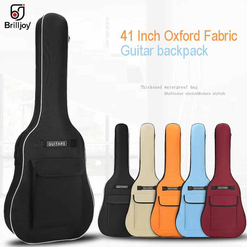 Brilljoy 40/41 Inch Oxford Fabric Acoustic Guitar Gig Bag Soft Case Double Shoulder Straps Padded Guitar Waterproof Backpack