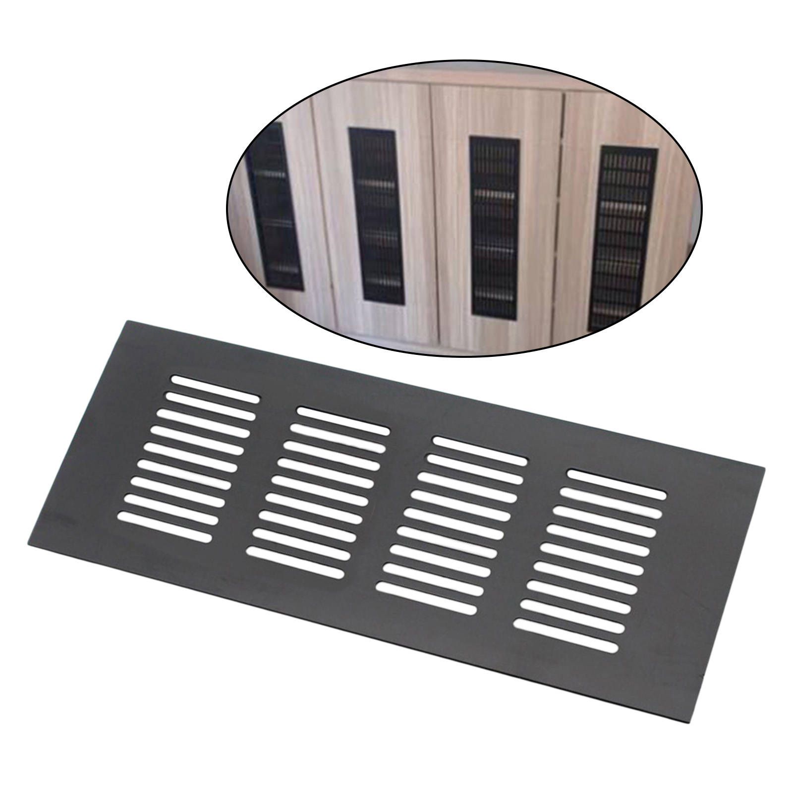 Mesh Air Vent Rectangle Shape Wall Ventilation Cover for Cabinet Cupboard Wardrobe: 80x400mm