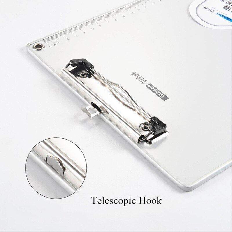 A4/A5 Metal Writing Board Clipboard File Folder for Documents File Clip With Ruler Aluminum Writing Pad School Office Stationery