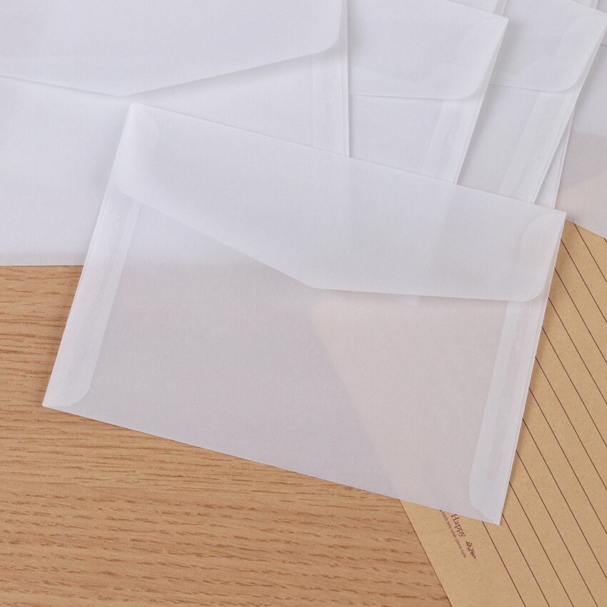 10Pcs Envelop Doorschijnend Wit Blanco Papier Venster Enveloppen Huwelijksuitnodiging Envelop Cadeau Envelop