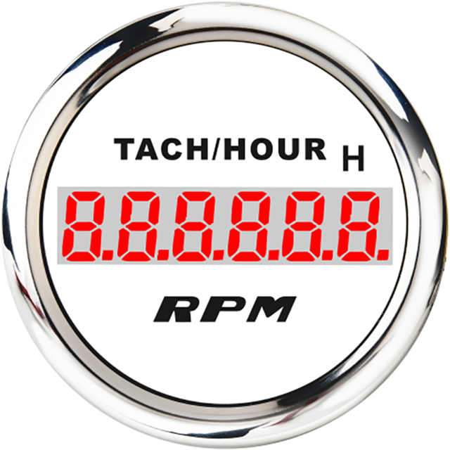 Waterproof Digital Engine Tach Hour Meter Tachometer Gauge RPM LCD Display For Motorcycle Motor Car Boat Hourmeter: TachHour WS