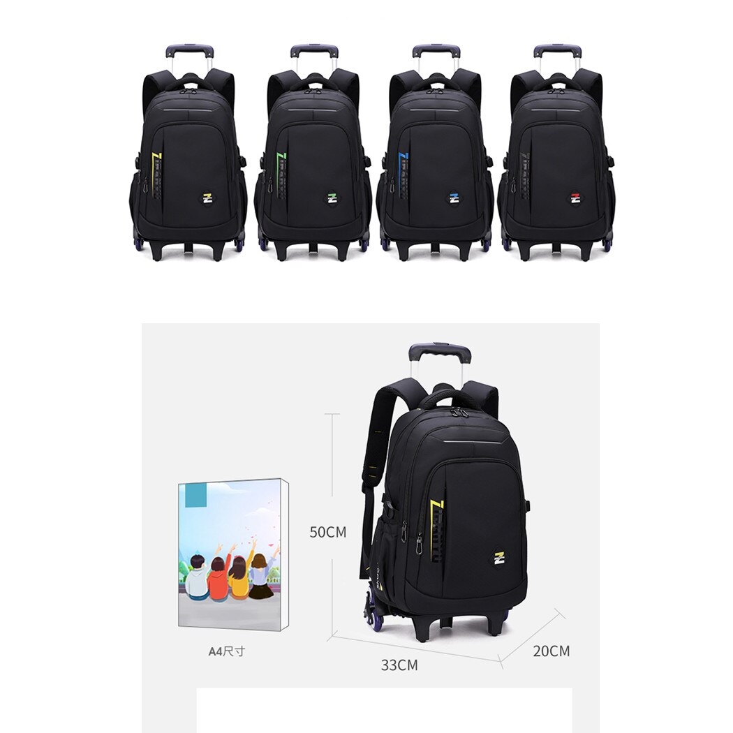 Kids' Luggage Rolling Backpack for Boys Wheeled Bag Trolley School Bags Carry On Travel Luggage Mochila