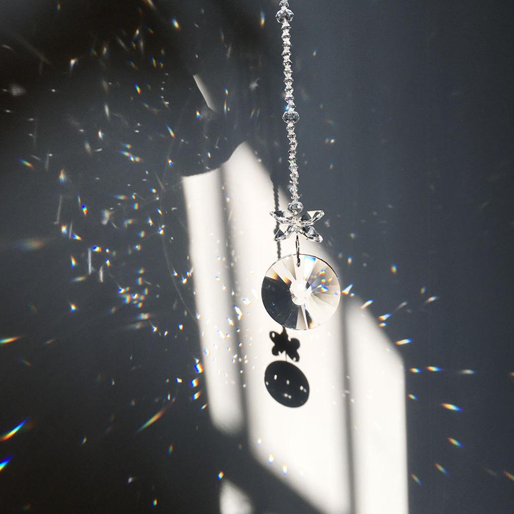 40mm Round Crystal Suncatcher Rainbow Maker Window Hanging Ornament Christmas Home Wedding Garden Decoration