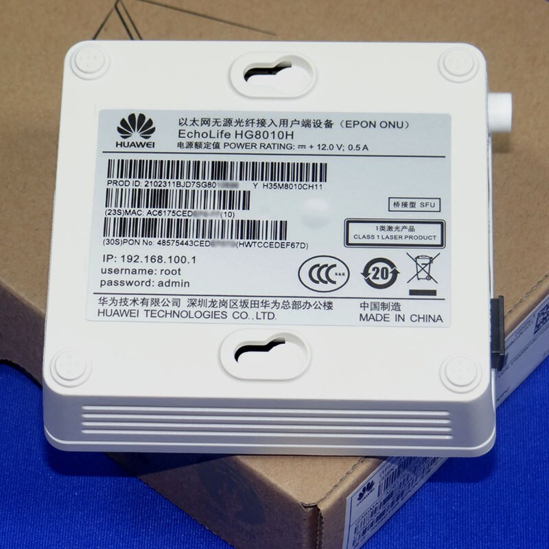 100% original novo hw hg8010h epon 1ge onu ont with1 porto epon aplicar ao modo ftth, classe c +, terminal epon