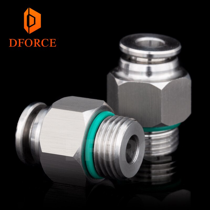 DFORCE 304 SUS stainless steel full metal Pneumatic connecto Fittings G1/8" / M6 for 3D printer 4MM bowden PTFE tube PC4