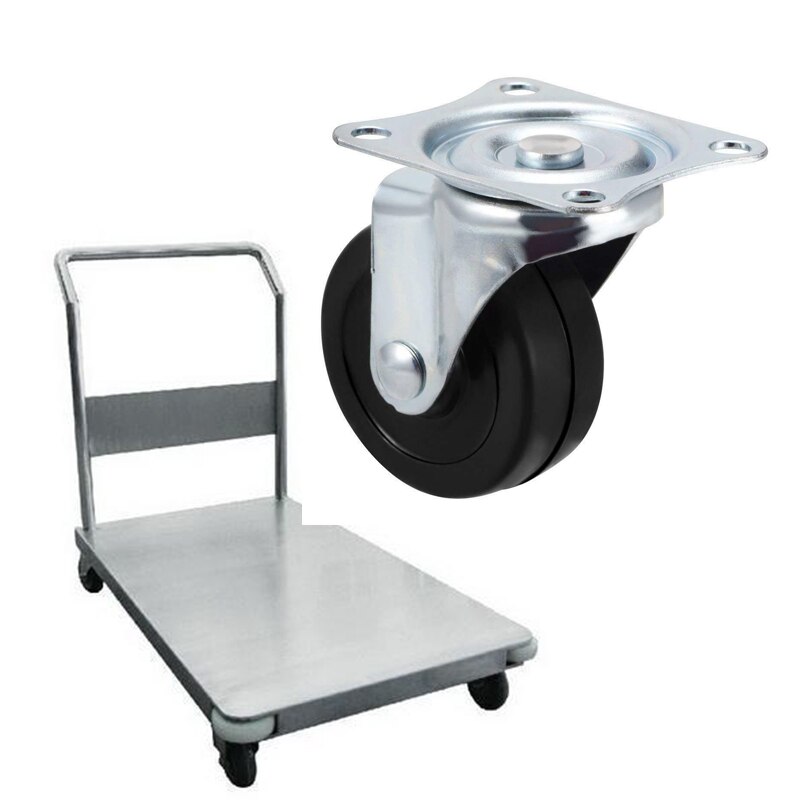 12Pcs 2 Inch Dia Heavy Duty Black Polyurethane Swivel Castor Wheels Trolley Furniture Caster