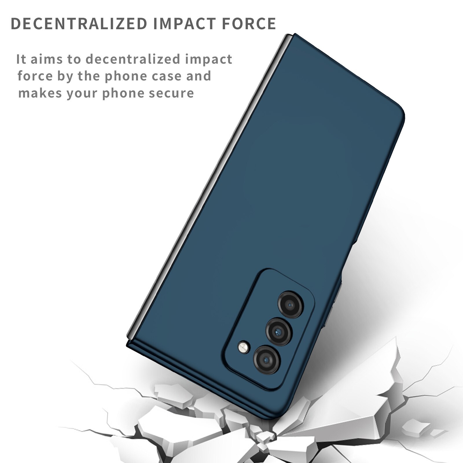 Custodia protettiva sottile sottile antigoccia per Samsung Galaxy Z Fold 2 3 Fold3 Fold2 5G telefono antiscivolo Coque Fundas: for samsung Z Fold 2 / Blu Navy