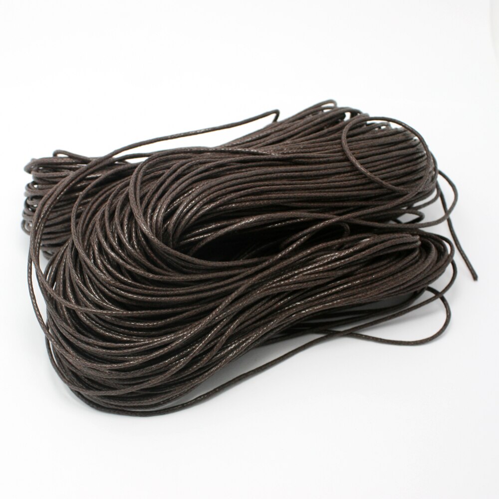 Cordon de serrage en coton ciré 1.5mm | 60 m/lot, collier de corde en perle ciré, fabrication de Bracelet et d'accessoires de couture, bijou à bricoler et soi-même: Brown