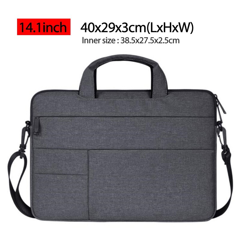 Bolso de negocios para ordenador portátil de 15,6 pulgadas, maletín para ordenador portátil, impermeable, para viaje, 13, 14 x a67c: Dark gray 14.1inch