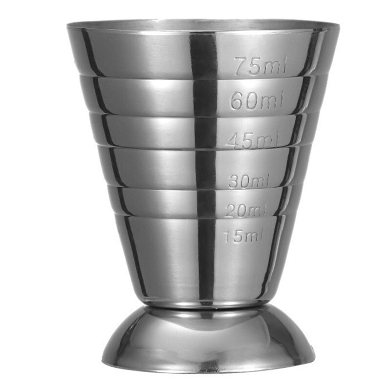 75ml Stainless Steel Graduated Measuring Cup Home Drinking Glass Bar Cocktail Measuring Cup Home Kitchen Gadget Accessories: HG65149SV