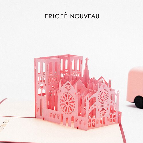 Duguo jolie carte stéréo de papeterie royaume-uni london bridge big ben carte stéréo différents types de cartes enveloppes: Notre-dame de paris