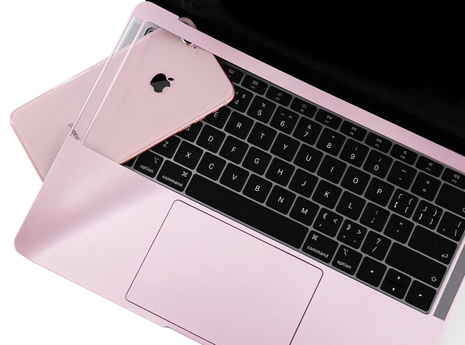 Til luft 13 "  a1369 macbook pegefelt håndfladebeskytter håndledsbeskytter klistermærke bærbar vinyl vinyl mærkat ren farve rosa guld anti-ridse dækning