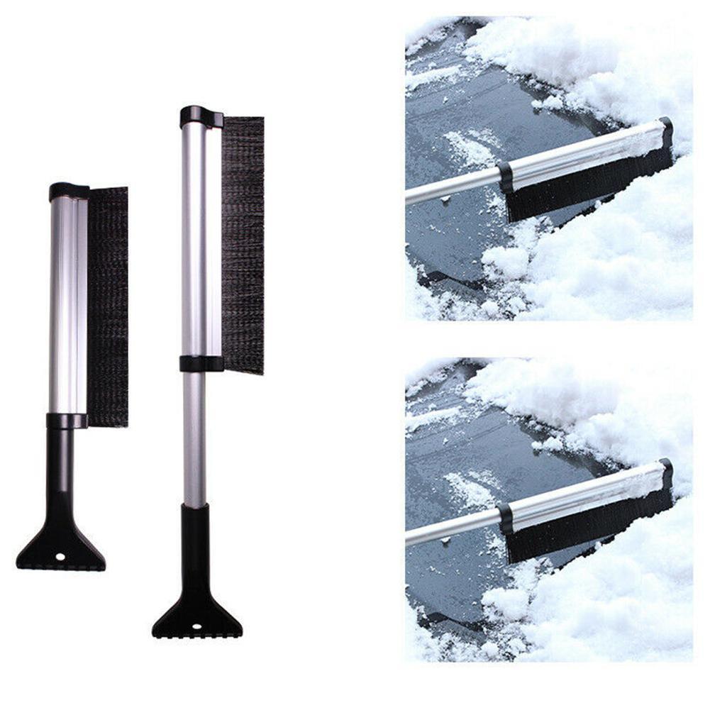 Winter Car Shovel 2-in-1 Car Windshield Roof Ice Scraper Extendable Glass Brush Remover Brush Auto Cleaning Tools