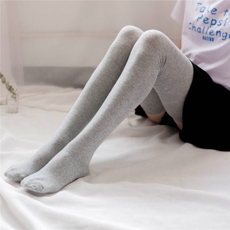 2 Paires Chaussettes Hautes - Coton Laine 80cm - Grandes Femmes Hommes: Gris