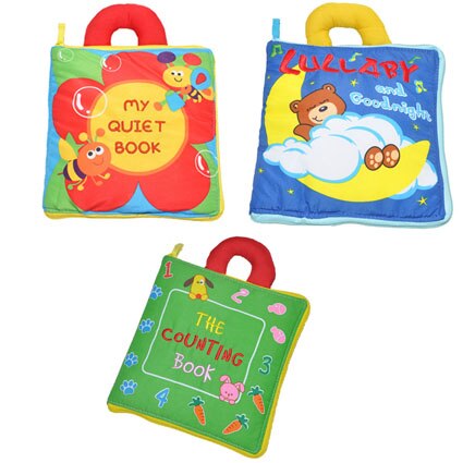 3 patronen voor de vroege cognitieve ontwikkeling van baby's, mijn rustige boek, baby welterusten, stoffen boeken, educatieve activiteitenboeken: 3- delige set