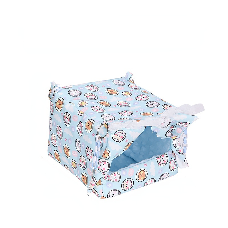 Warmes Bett, Hängebett, Chinchilla, Hamster, Zuckergleiter, Nest, kleines Ebene, Hängematte, Meerschweinchen, Schlafsack, Ruhe, verdickter KäFeige, Flanell: S / Weiß