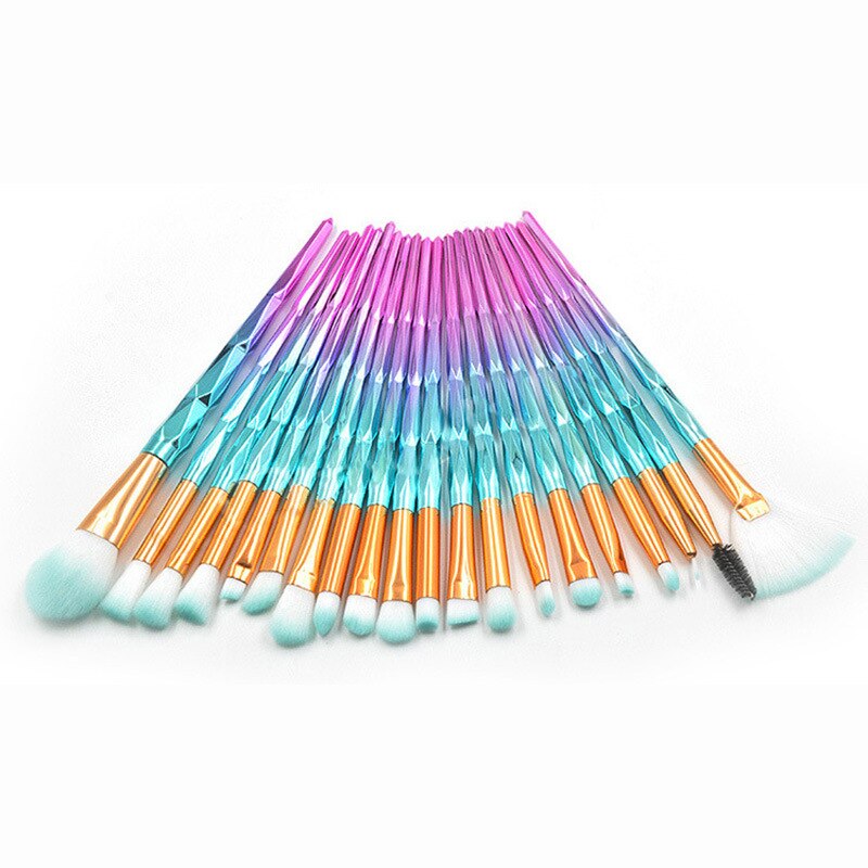 20-in-1New pinceau de maquillage licorne pinceau de maquillage pinceau pour les yeux outils de beauté avec sac de brosse de stockage OPP