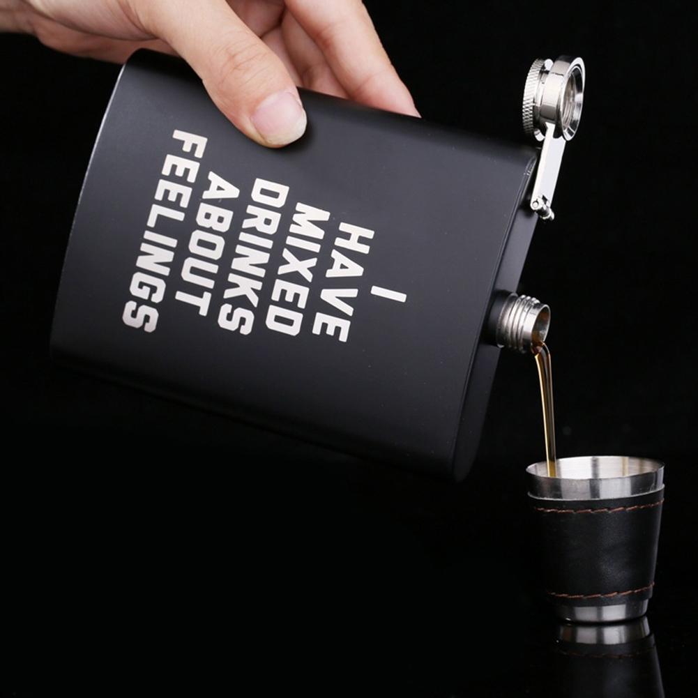 8Oz Mannen Draagbare Wijn Heupfles Funny Engels Brief Print Rvs Heupfles Voor Whisky Alcohol Alcohol Container