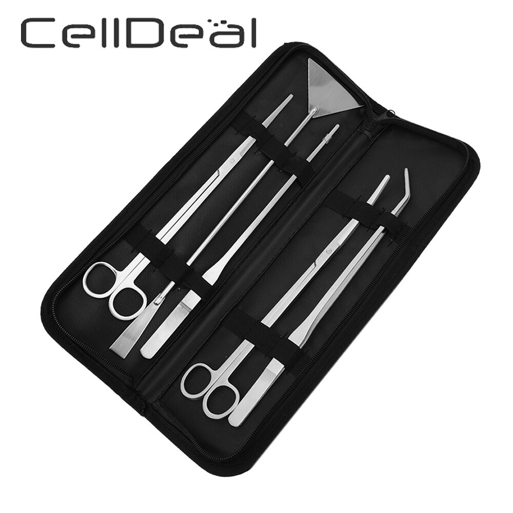 Aquarium Live Plant Fish Tank Tools Set Scissors Tweezers Gravel Leveler Stainless Steel Tools For Live Plants Grass Kit