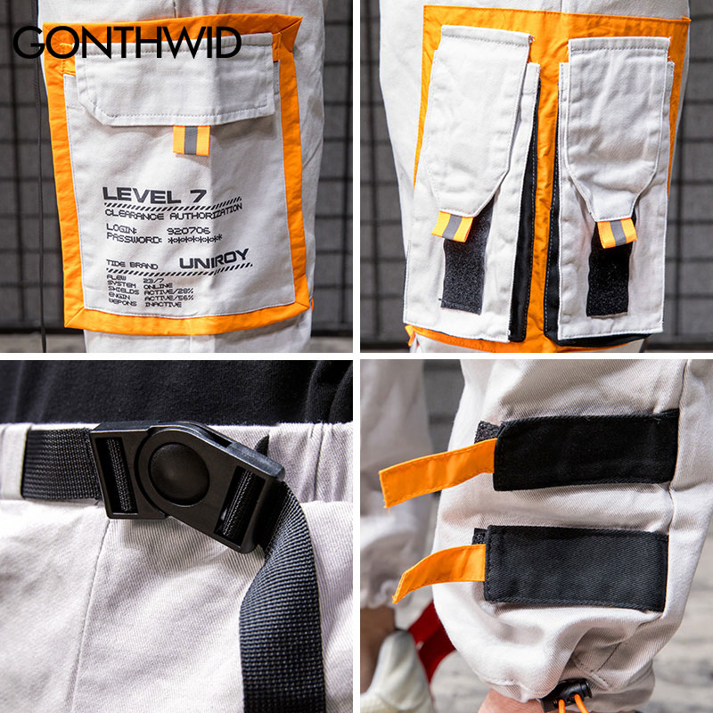 GONTHWID, pantalones de correr Cargo DE harén con múltiples bolsillos, pantalones de chándal casuales de Hip Hop para hombres, ropa de calle, pantalones de chándal Hipster Harajuku