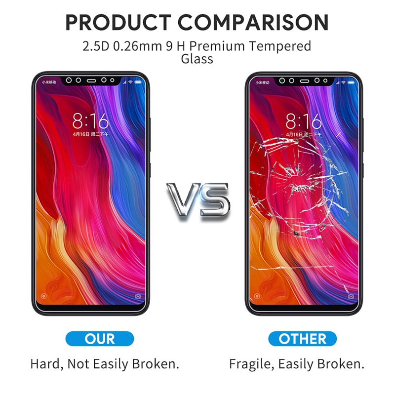 9H HD Tempered Glass for Xiaomi Mi A2 Lite Mi5 Mi6 Mi5s Plus Mi Mix 2 Note 3 Screen Glass on Xiaomi Mi A1 Film Glass for Mi 8 SE