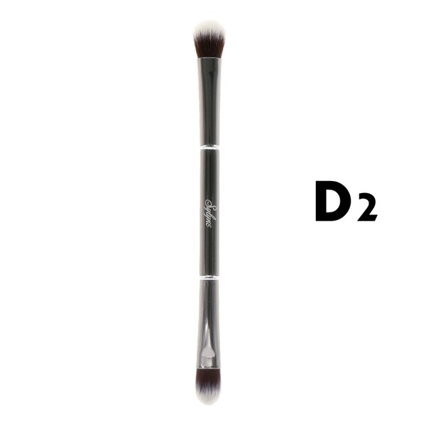 Sylyne makeup penslar 100%  metall dubbeländade blending ögonskugga ögonbryn ögon concealer make up borstar hållare.: 1pc d2