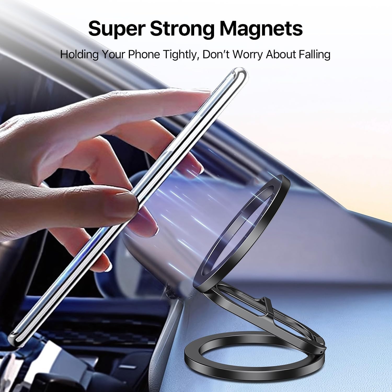 Support magnétique de voiture pour téléphone portable, mini aimant pliant, support GPS, support de voiture pour iPhone 16 15 14 13 Pro Max, support rapide pour Magsafe