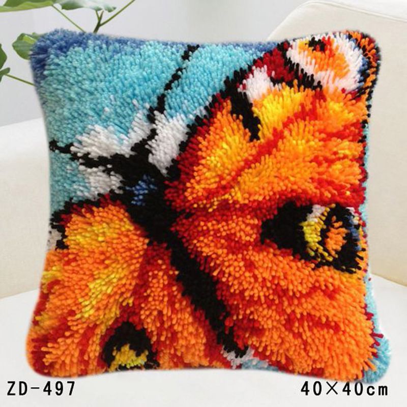 Flowers Grass Coarse Wool Latch Hook Kits DIY Cross Stitch Carpet Embroidery Plant Series Segment Embroidery DIY Rug Hooking Set