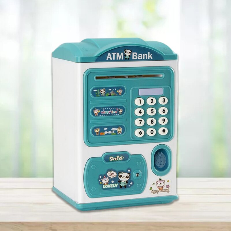 Wachtwoord Spaarpot Kinderen Leuke Muziek Licht Vingerafdruk Unlock Automatische Speelgoed 40JC