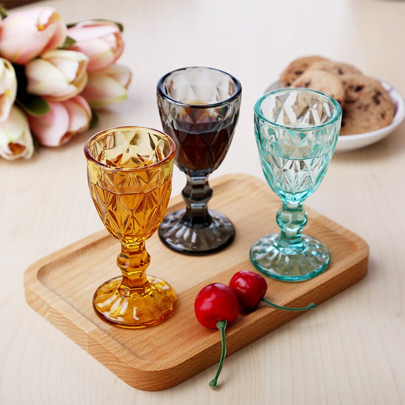Whyou 6 deler sett fargerike mini hvitvin skudd glass kopper beger brennevin fortykket colorbox bar drinkware