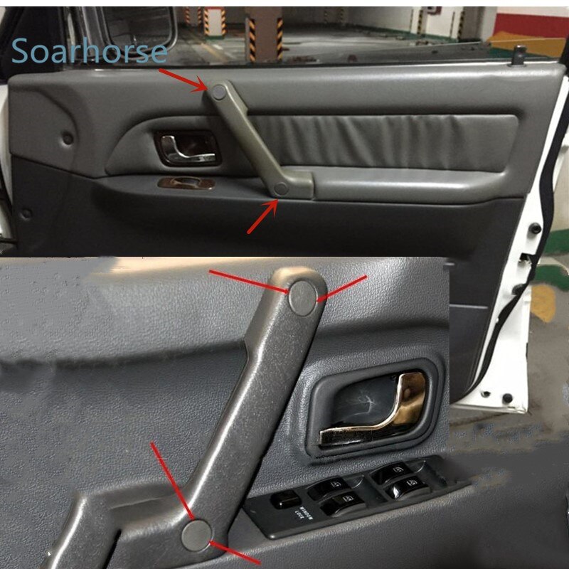 Juego de tornillos de reposabrazos para manija de puerta Interior de coche, cubierta decorativa para Mitsubishi Pajero Montero MK2 V31 V32 V33 V43 V45, 8 Uds.
