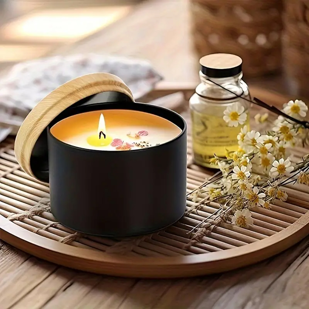 12 Uds. De latas para velas de 4oz con tapas, Kit de tarros para velas redondas de Metal para velas sueltas, utilizado para almacenamiento DIY, suministros para fabricación de velas,